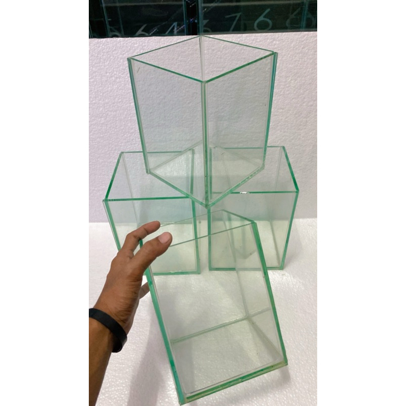 aquarium kaca ukur 15.15.20 (p.l.t) kaca 5mm bening/aquarium cupang/aquarium guppy/aquascapemini