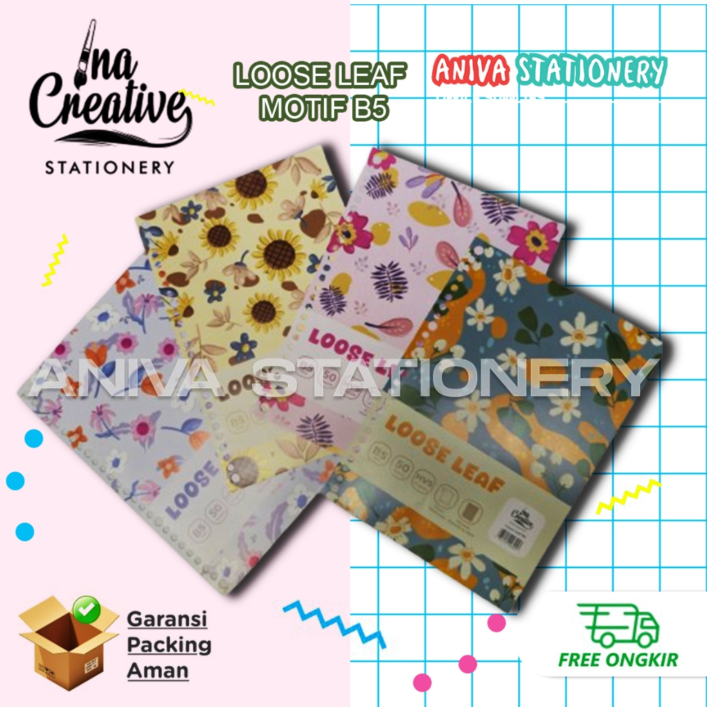 

50 Lembar Ina Creative Loose Leaf Motif Bunga Flower Ukuran B5 HVS 70 Gram