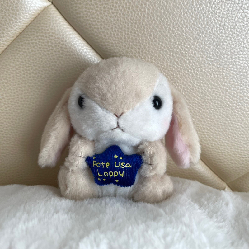 AMUSE Pote Usa Loppy Wish Upon Star Keychain Plush Chain | Caramel Holding Star Loppy Keychain | Lop