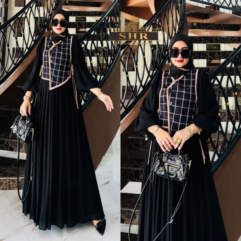 Gamis set rompi terpisah terbaru by SHR premium