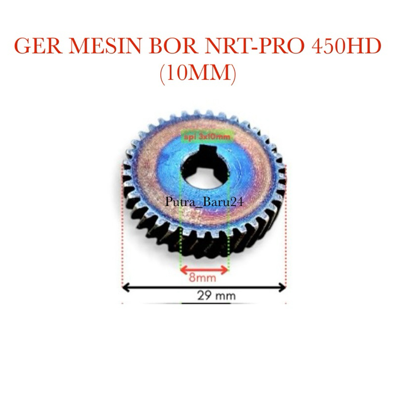 Gear Mesin Bor 10mm Type 450HD NRT-PRO / Ger Gigi mesin Bor 10mm NRT-PRO 450HD
