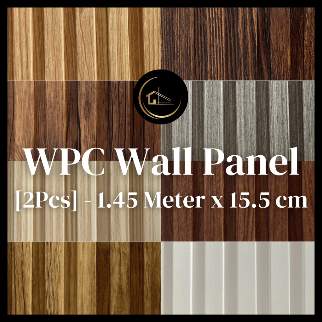 WPC Wall Panel / Wood Panel WPC / Wall Panel PVC / KisiKisi/ Panel Dinding 1.45m x 15.5cm2pcs