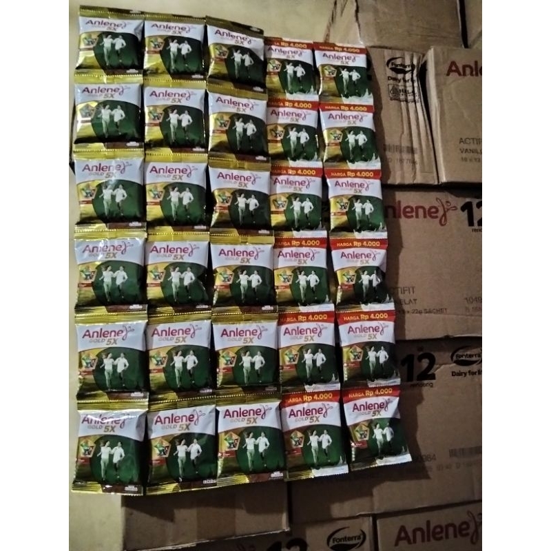 

Anlene Gold 5X rasa Coklat/Vanila 25gr 1 renceng (isi 10 sachet)