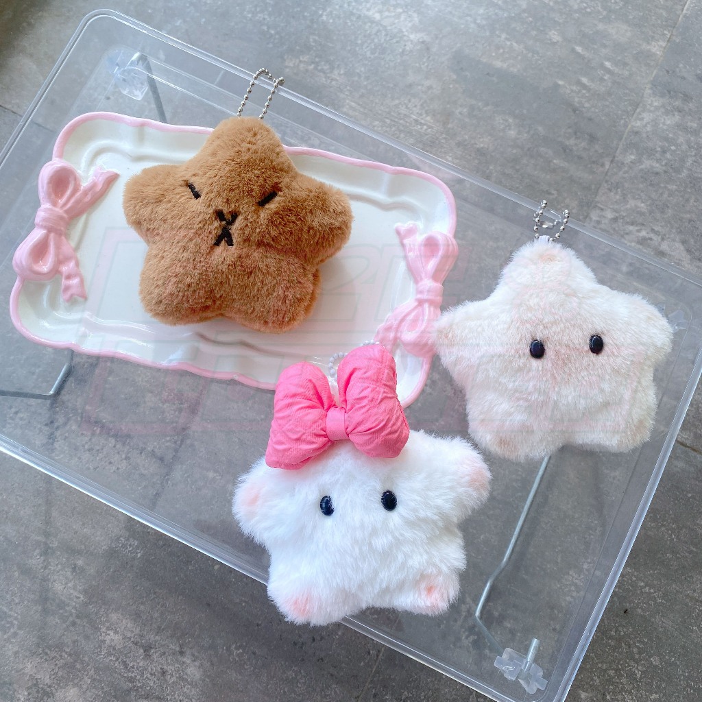 Chic Corner “Star Fuzzy Keychain” | Capybara Bag Charm | Siamese Cat Bag Charm | Plush Keychain | Pl