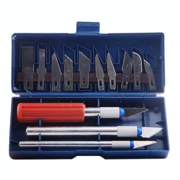 

set pisau ukir sayat bonsai 13 in 1 seni pahat 3 handle pegangan