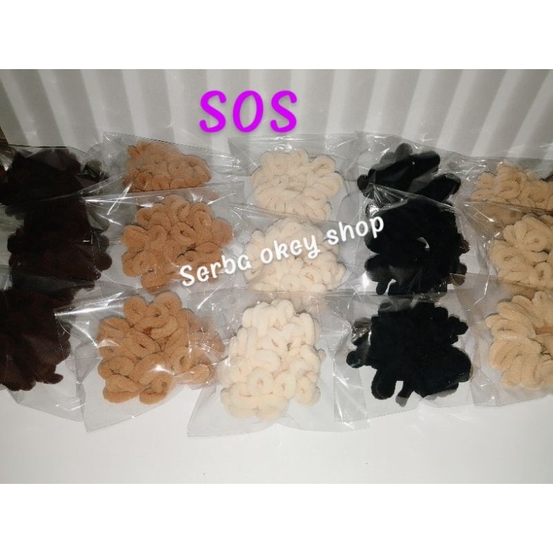 SOS ikat rambut gurita keriting scrunchie/cepol halus