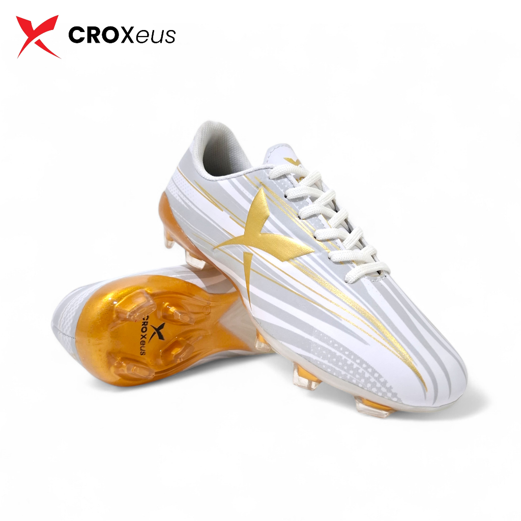 Sepatu Bola Anak Croxeus Raven V2 IN White Gold Original