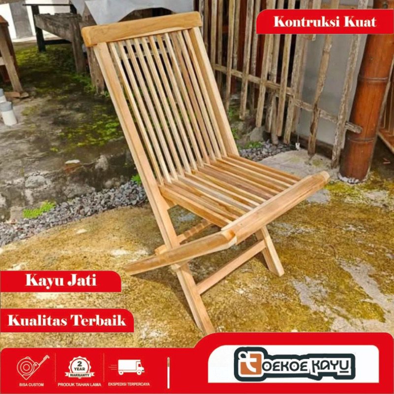 kursi lipat, kursi lipat kayu, kursi cafe, kursi lempit, kursi taman, kursi lipat kayu jati