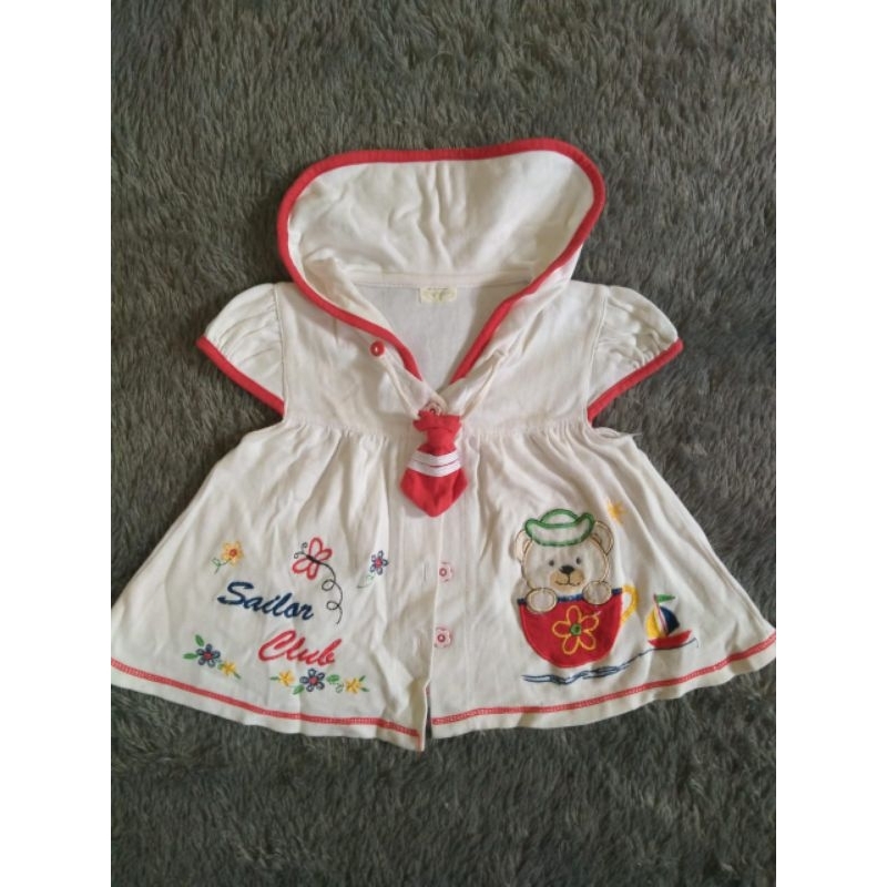 Preloved dress anak putih merah