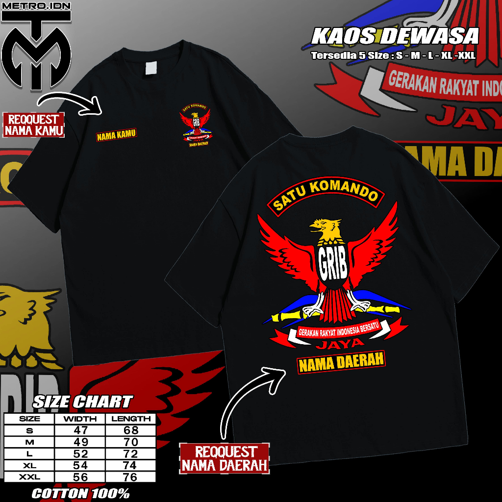 KAOS GRIB JAYA/KAOS ORMAS GRIB/BAJU GRIB BAHAN ADEM CETAK KOMPUTER FULL COLOR MURAH BAGUS RAPIH BISA