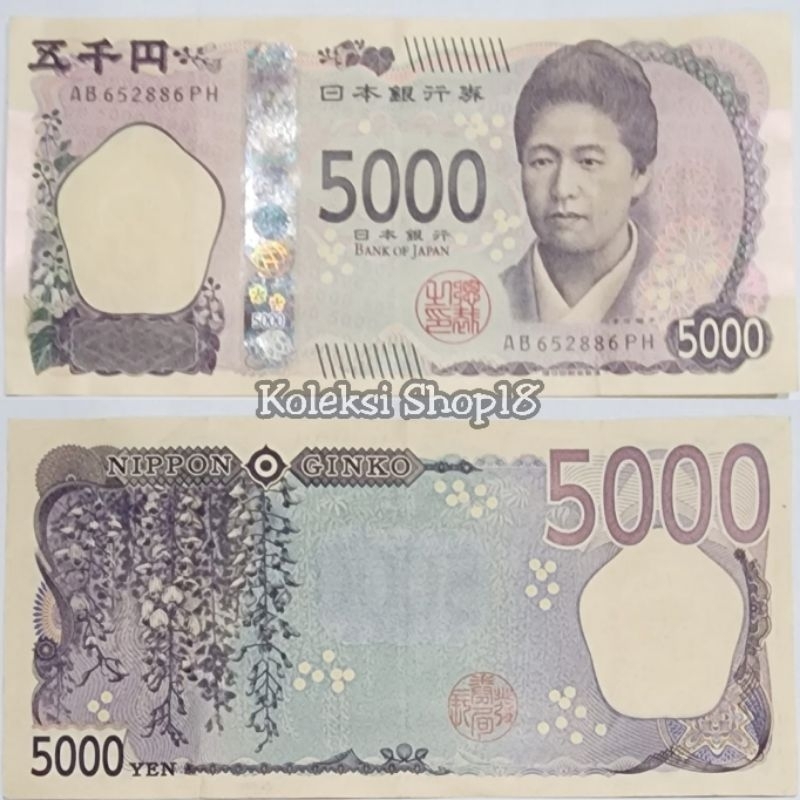 Koleksi Yen Jepang Pecahan 5000 Yen New Series