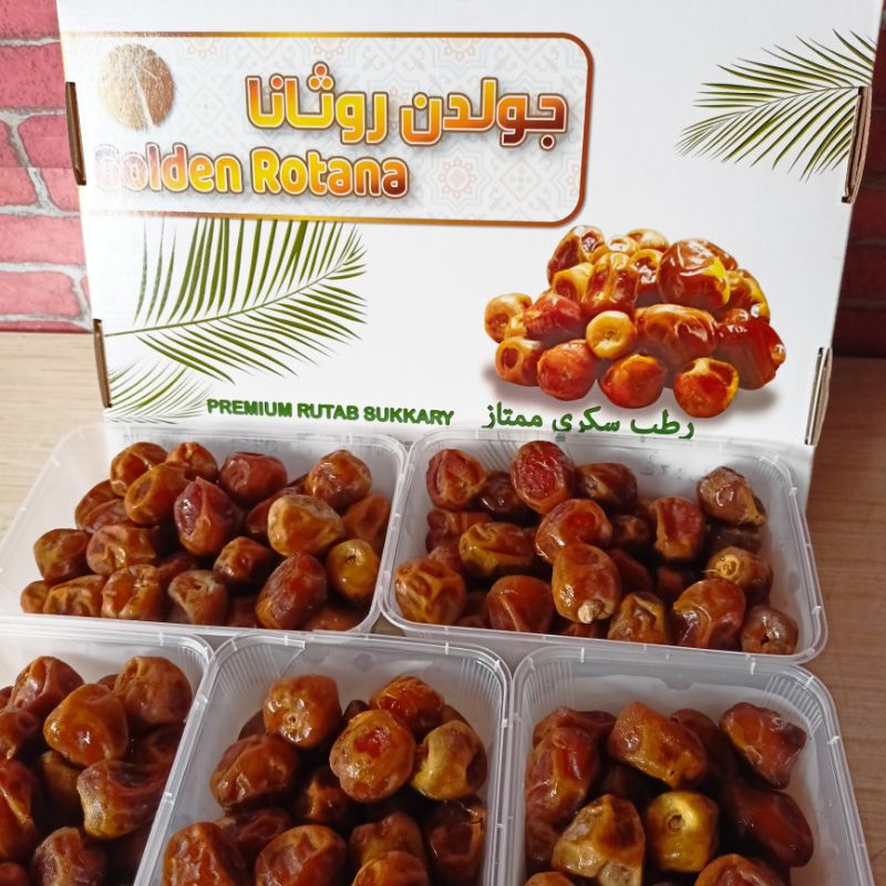 

KURMA GRADE PREMIUM ECERAN 500 GR GOLDEN ROTANA: PREMIUM RUTAB SUKKARY