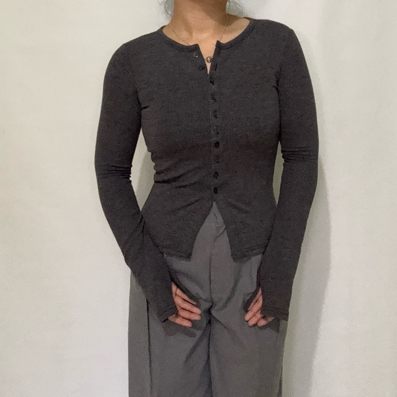 D.Wear Daria Top | Knit Button Longsleeve Top Cardigan|