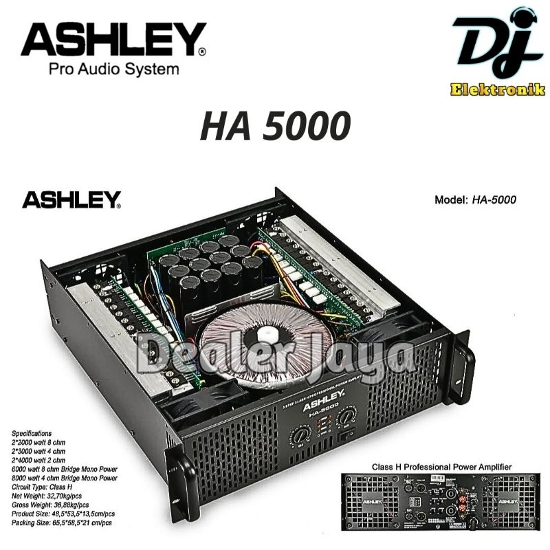 Power Amplifier Ashley HA 5000 / HA5000 - 2 channel