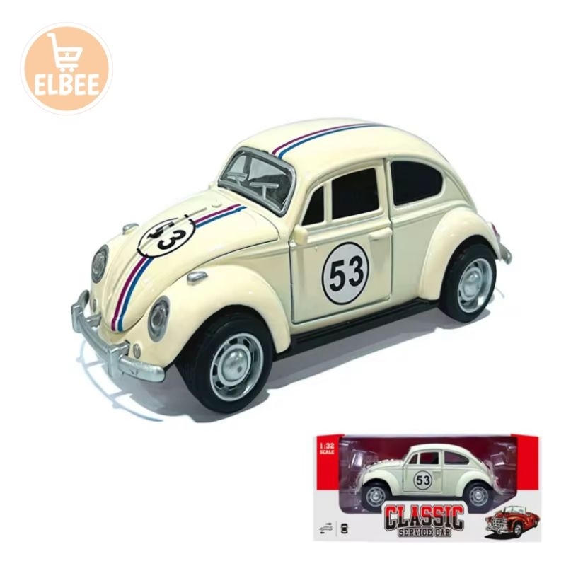 Diecast Alloy Collection mobil VW Beetle Herbie 53 VW kodok klasik skala 1:32
