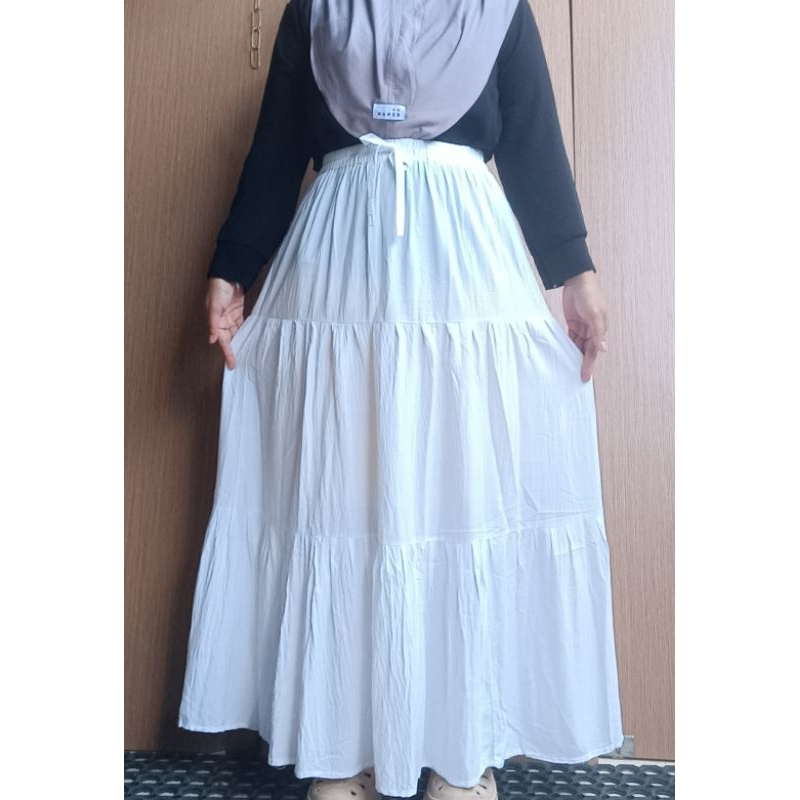 Rok canda tutu rayon/Rok susun Rayon jumbo/ BB 40 sampai BB 80kg