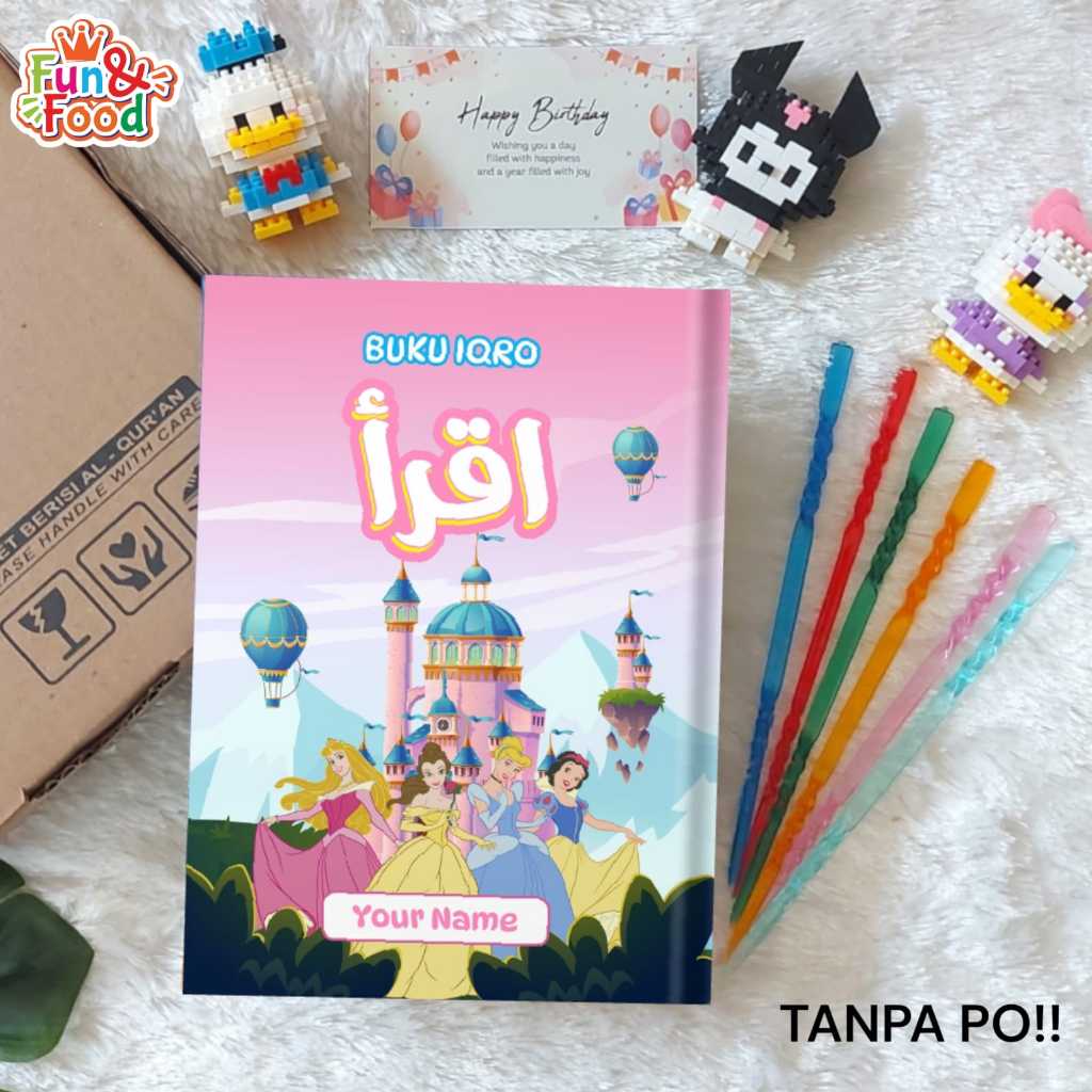Buku IQRO 1 - 6 Gratis Custom Nama Dan Foto Hardcover Berwarna (FF)