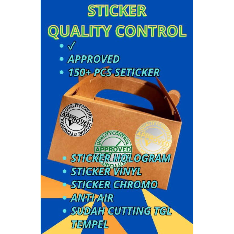 

stiker quality control, tahan air diameter 2,5 cm 150pcs