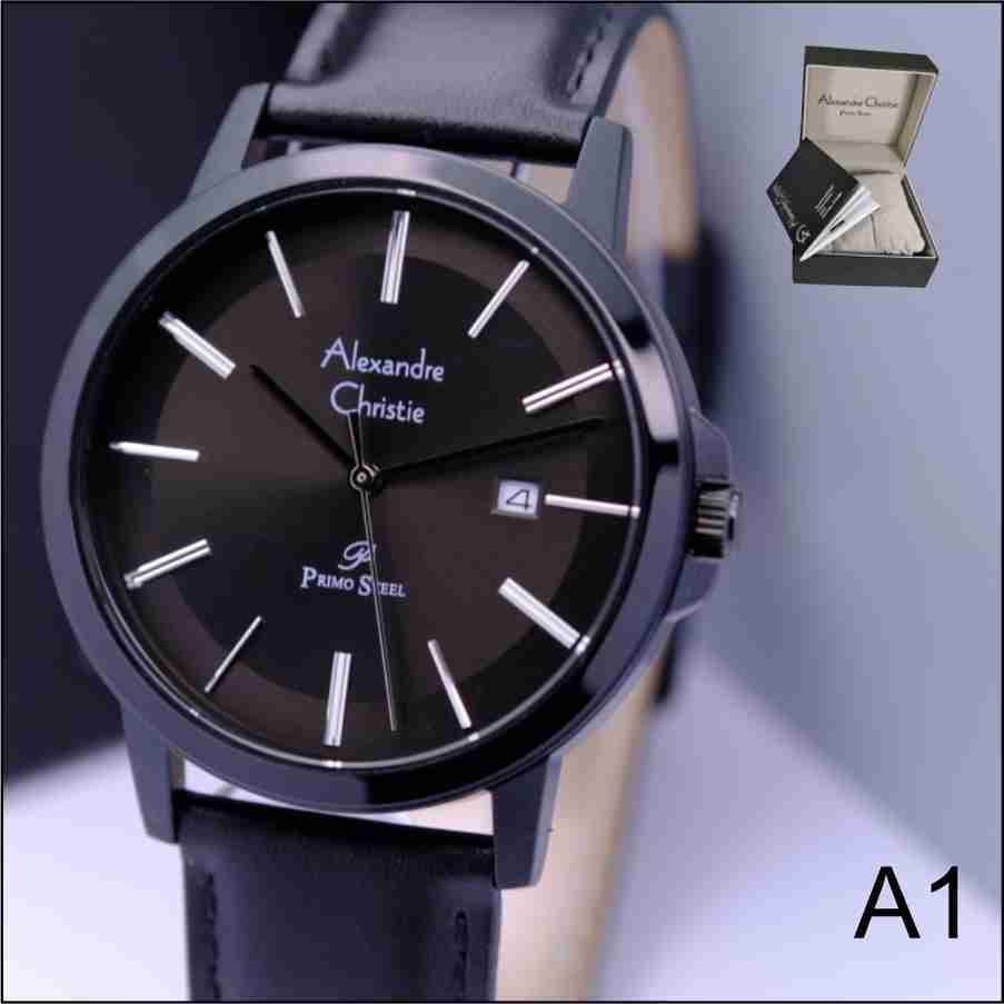 NEW Alexandre Christie original jam tangan pria tali kulit AC1036 Alexander Cristie cowok 100% ori