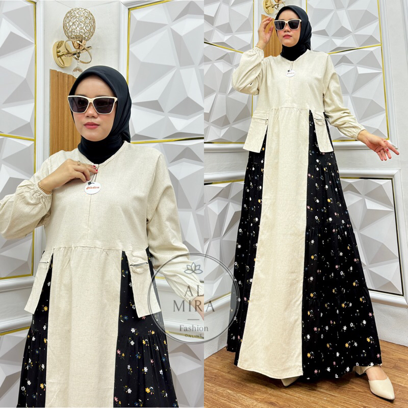 NEW Vellamore dress zahra mix rayon motif | dress full bordir linen garment premium mix rayon | gami