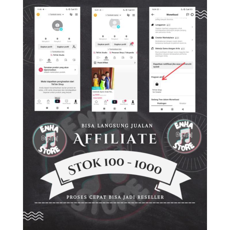 AKUN TIKTOK 0 FOLLOWERS / SHOP FOR CREATOR / BISA AFFILIATE LANGSUNG SIAP JUALAN