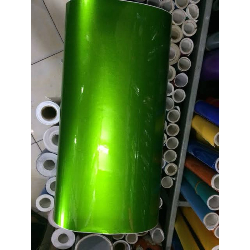 Skotlet sticker hijau metalik candy glossy stiker skotlet hijau metalik