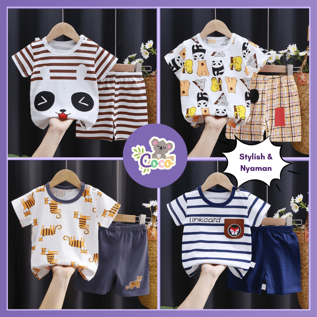 COCO KIDS STORE - OUTFIT BAYI LAKI-LAKI & PEREMPUAN - SETELAN BAJU & CELANA PENDEK