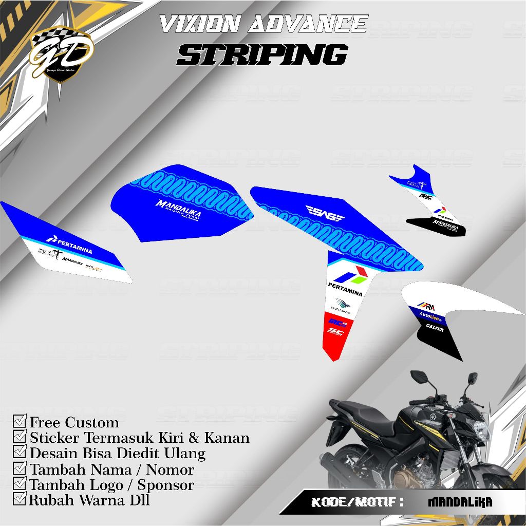 Striping Vixion NVA Striping Vixion Advance Mandalika