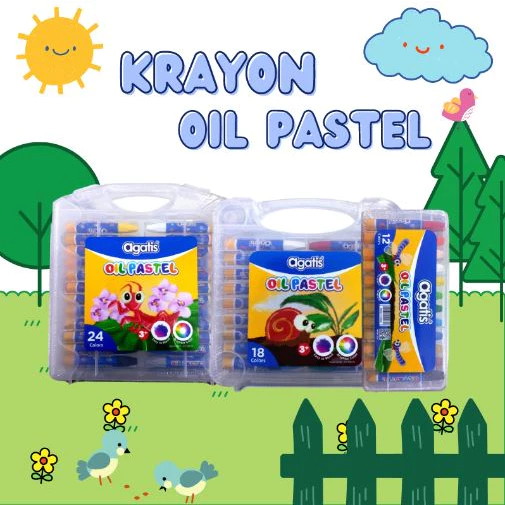 

Krayon 24 warna crayon Agatis Eco Oil Pastel - Agatis Eco Krayon Minyak / greebel titi faber castell