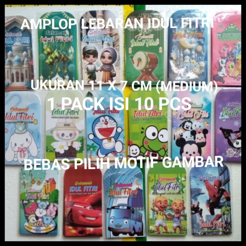 

Amplop angpao lebaran idul fitri karakter masjid tayo pony cars doraemon spiderman bt21 keroppi COD