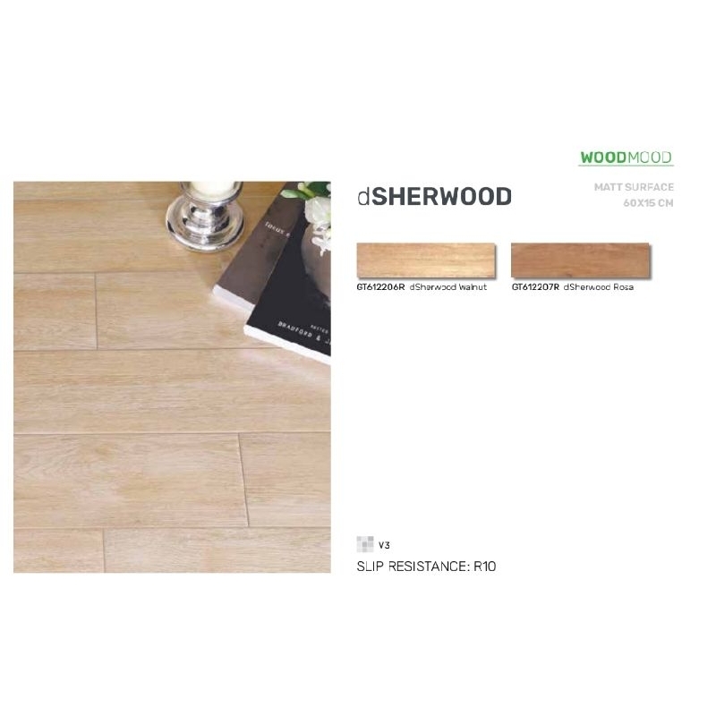 Roman Granit dSherwood 60x15 Sherwood granit motif kayu untuk dinding lantai tembok indoor outdoor