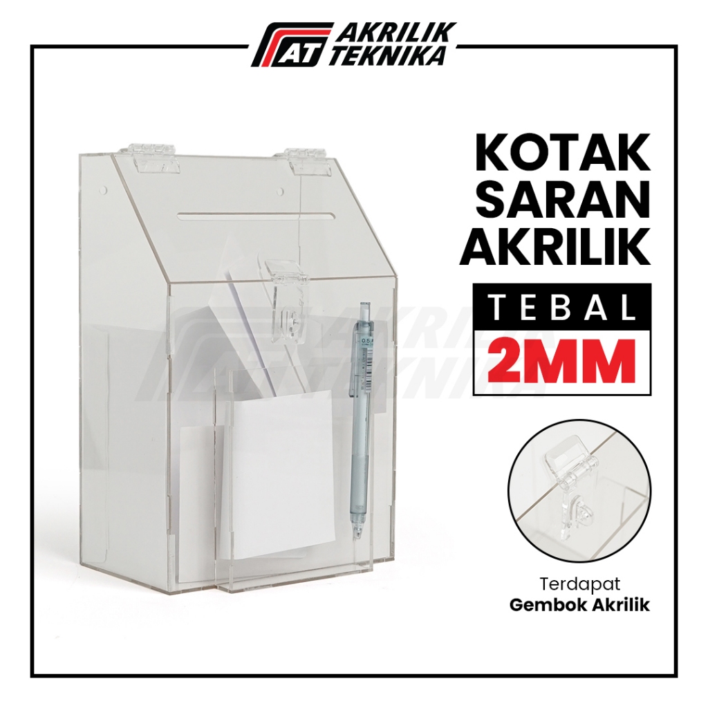 

Kotak Saran Box Amal Kunci Akrilik - Bening