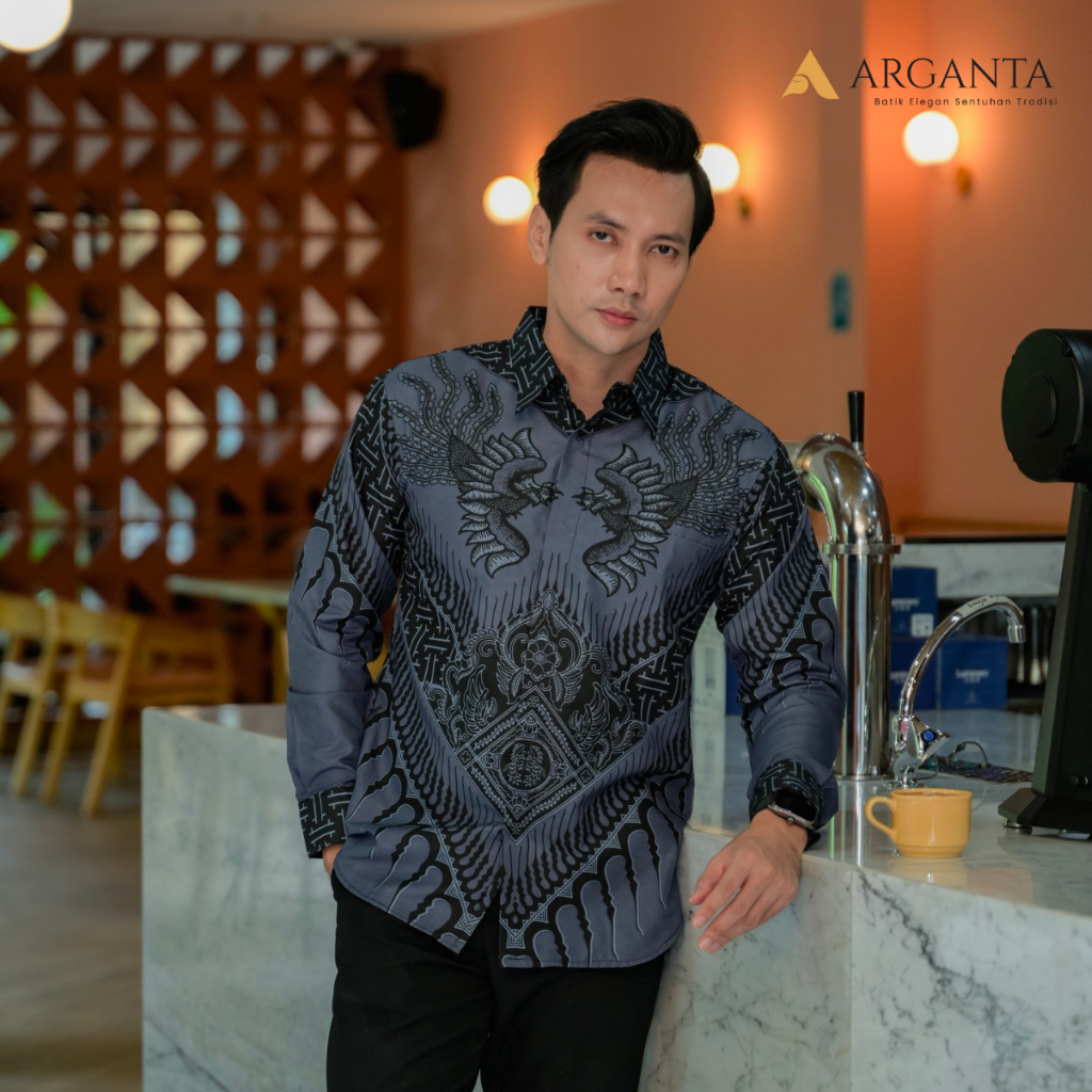 BASKARA Kemeja baju Batik Pria Slimfit lengan Panjang Kondangan Anak Muda Full Furing Katun Halus