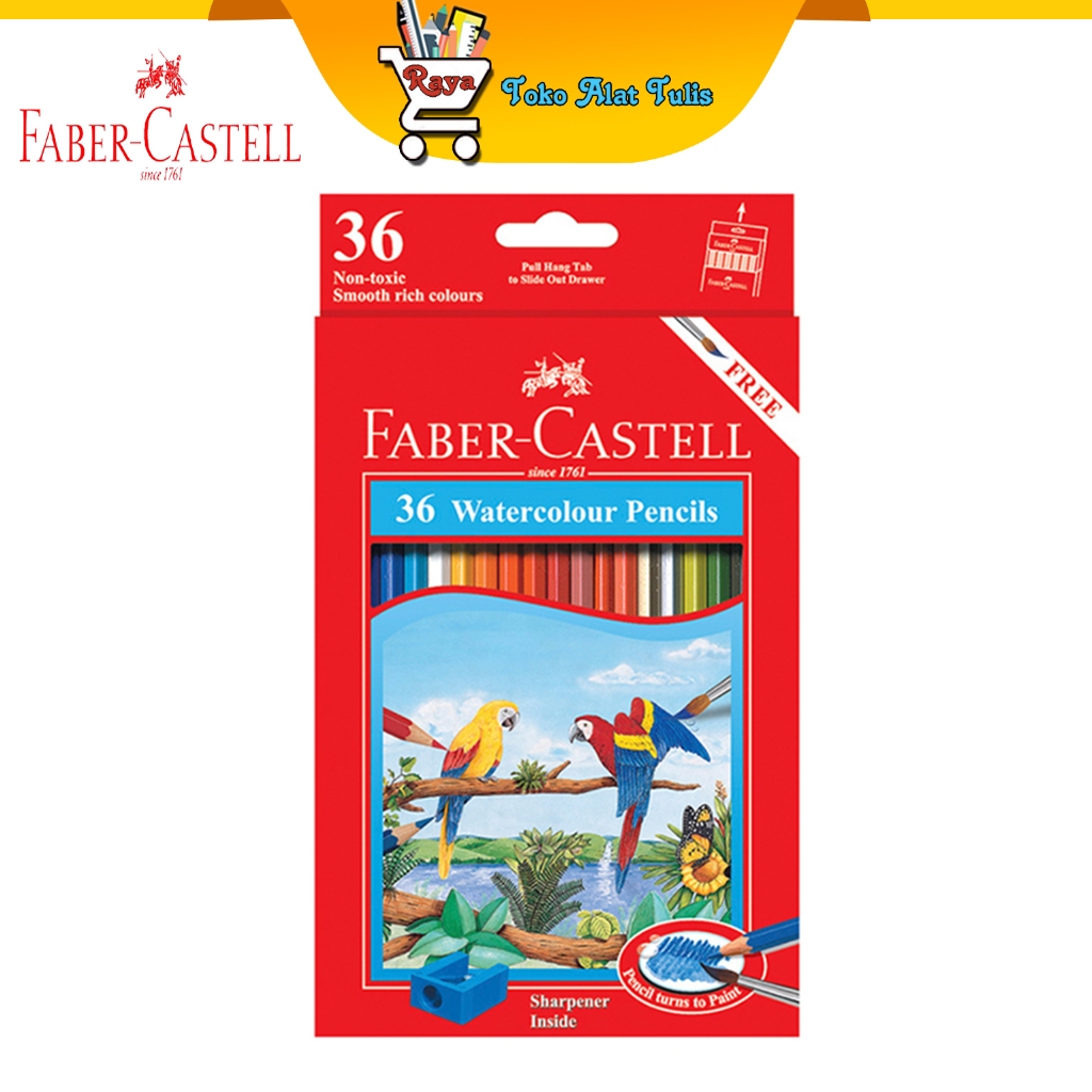

Faber castell Watercolour pencils parrot 36 L / Pensil Warna 36 free kuas 114466