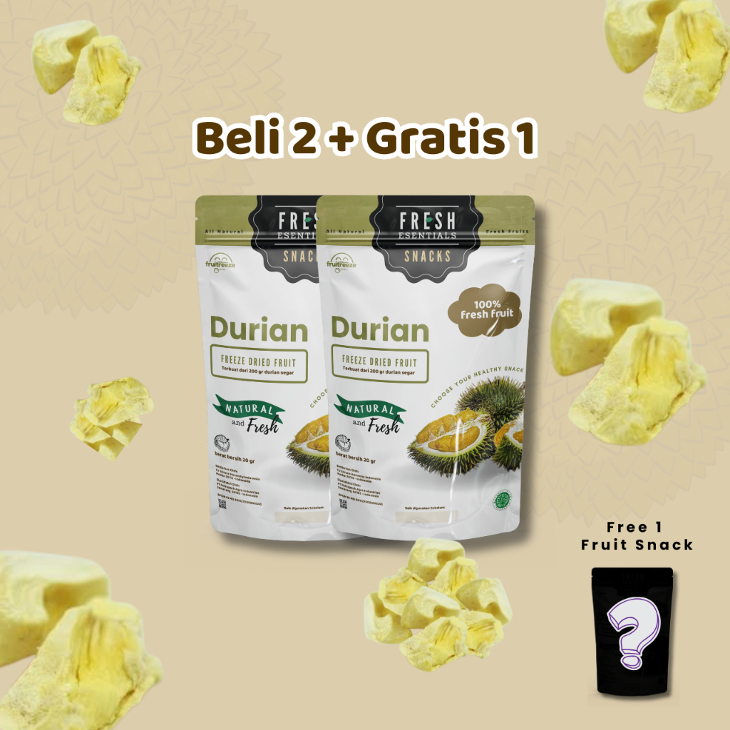 

[Beli 2 Free 1 Snack Buah Kering] Fruitreezebites Freeze Dried Durian - Snack Buah Kering Durian