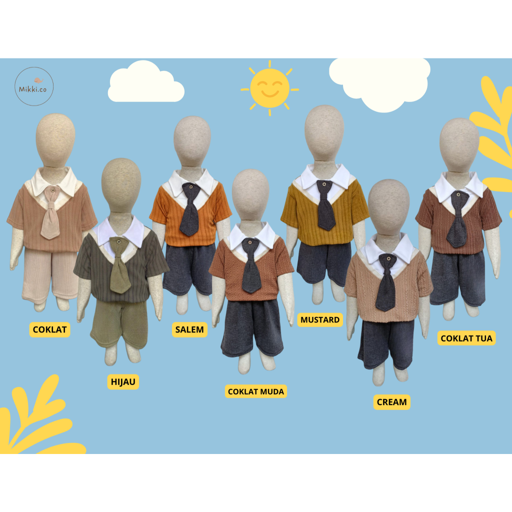 Baju bayi anak laki laki 1 tahun set jeremy