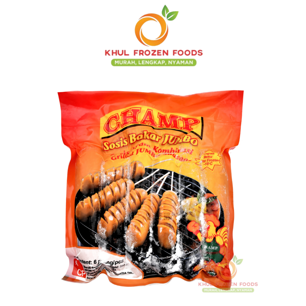 

Champ Sosis Bakar Jumbo 500gr / CHAMP / Sosis ayam besar / Sosis ayam bakar / Sosis Jumbo / Sosis champ / Sosis ayam frozen