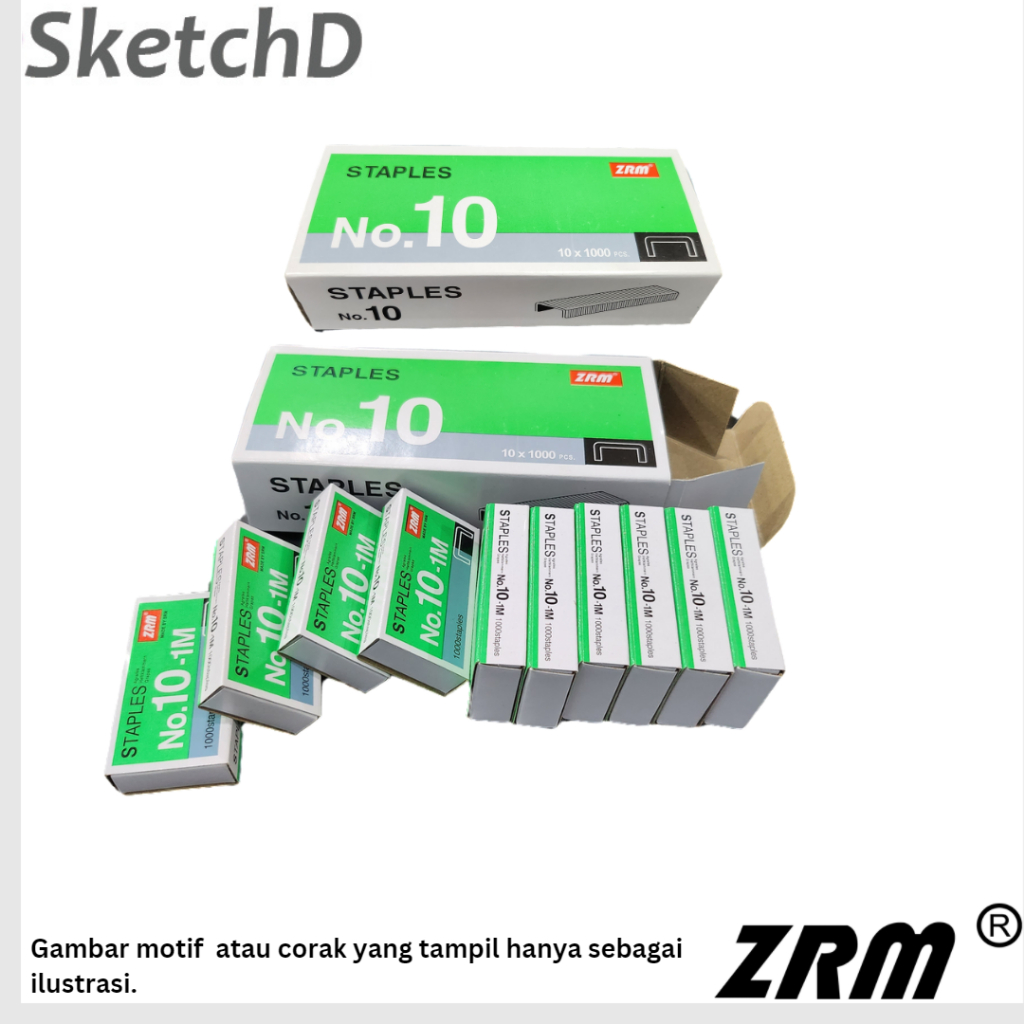 

Isi Alat Stapler HD 10 Kecil No 10 ZRM Staples Refil 1 box isi 10 dus kecil grosir