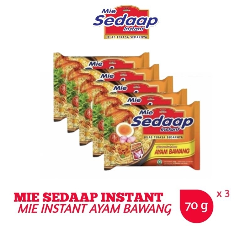 

Mie Sedap Kuah / Mie Instan Ayam Bawang 70g ×3