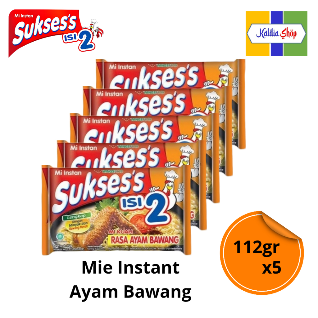 

Mie Sukses's Kuah Isi 2 Rasa Ayam Bawang 112gr x 5