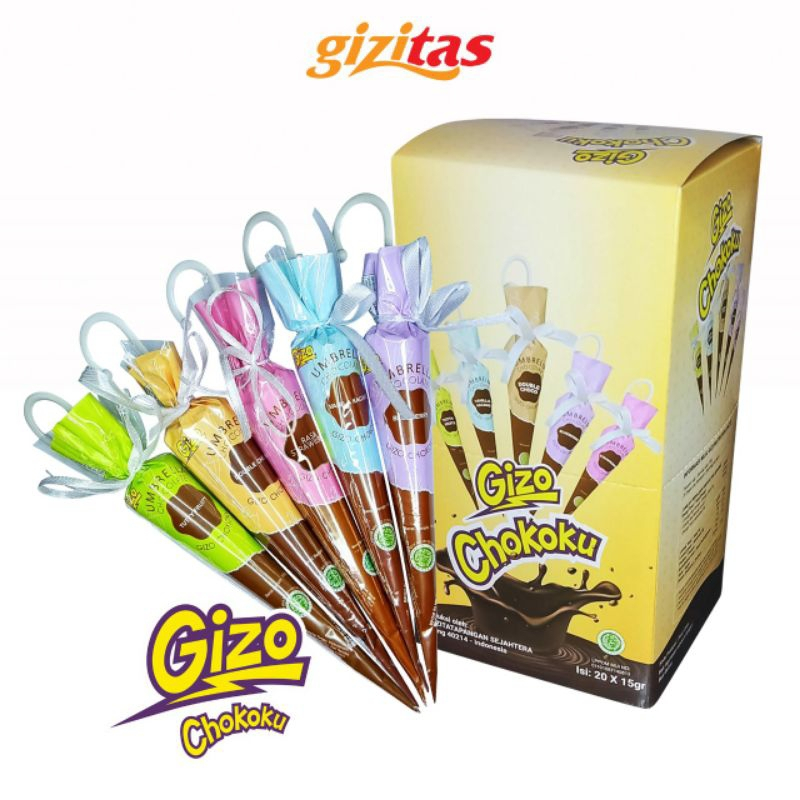 

Gizo Chokoku Wafer Payung Lapis Cokelat - Netto 15 gr / Wafer 1 Box 20 Pcs
