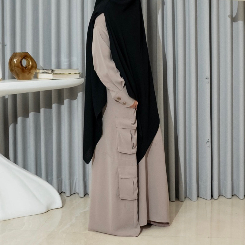 abargo seneca NWT Itsar Syari bukan preloved PL aljenna elmadina abaya cargo gamis dress bahan mazen