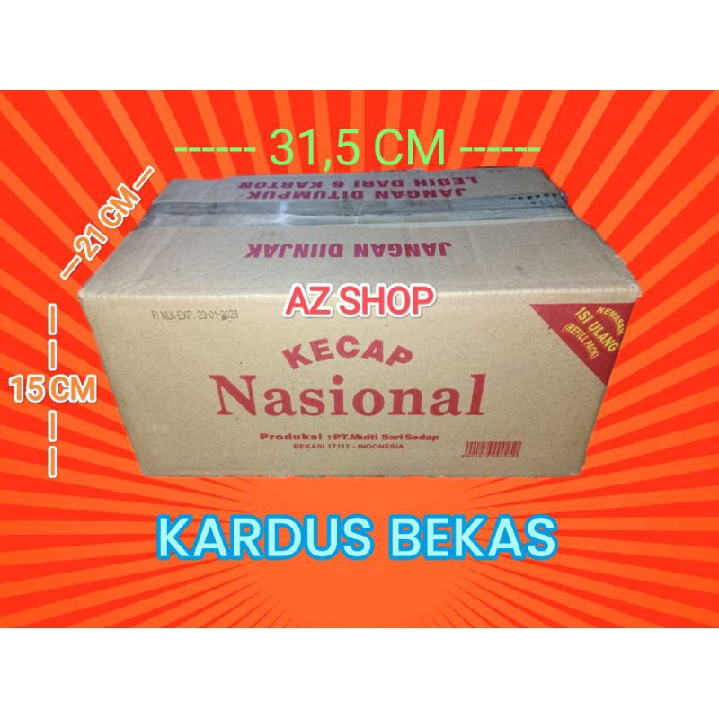 

KARDUS BEKAS KECAP NASIONAL ( DOUBLE WALL ) UKURAN 31,5 x 21 x 15 CM