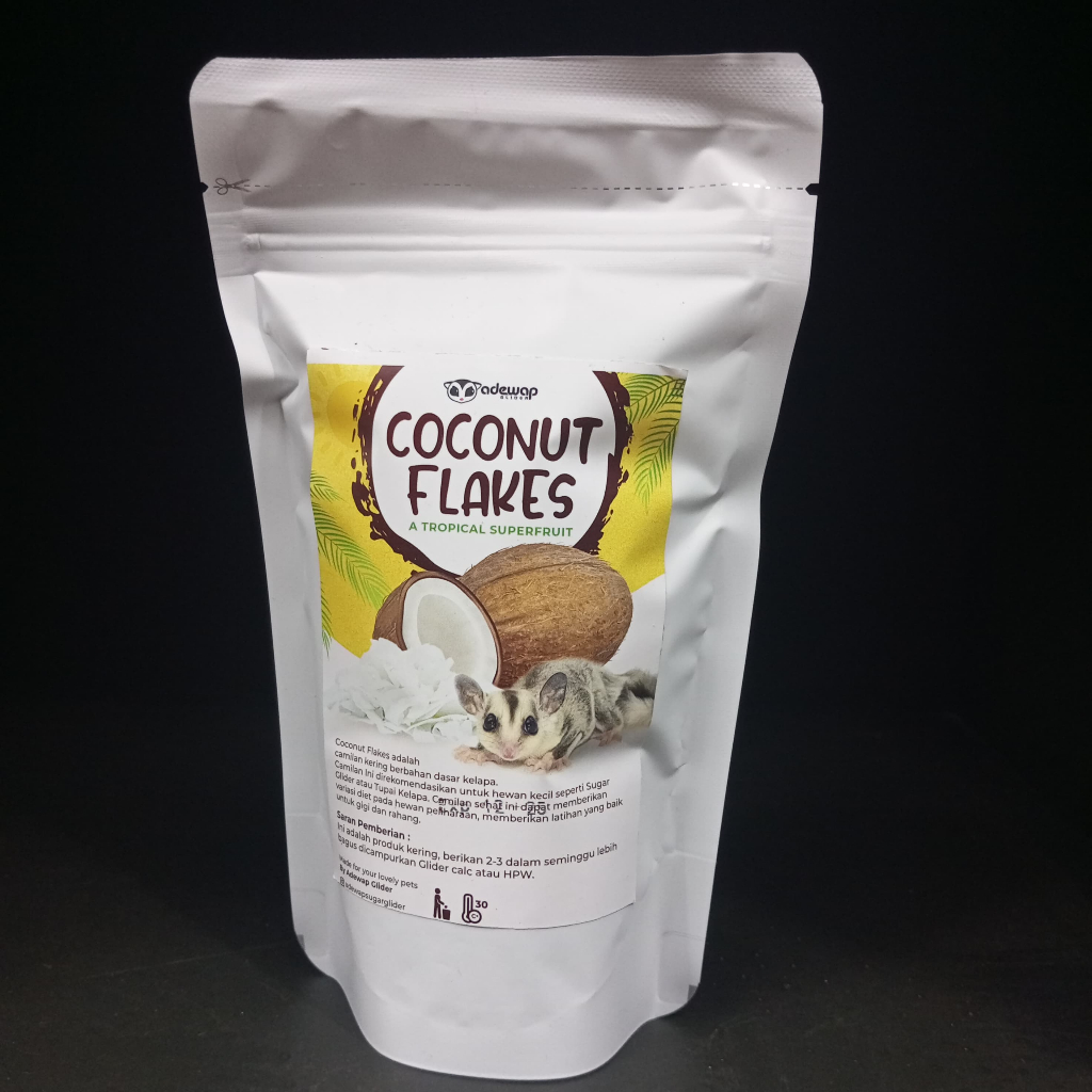 ADEWAP GLIDER Dried Coconut Flakes Camilan Buah Kelapa Sugar Glider Hamster Tupai