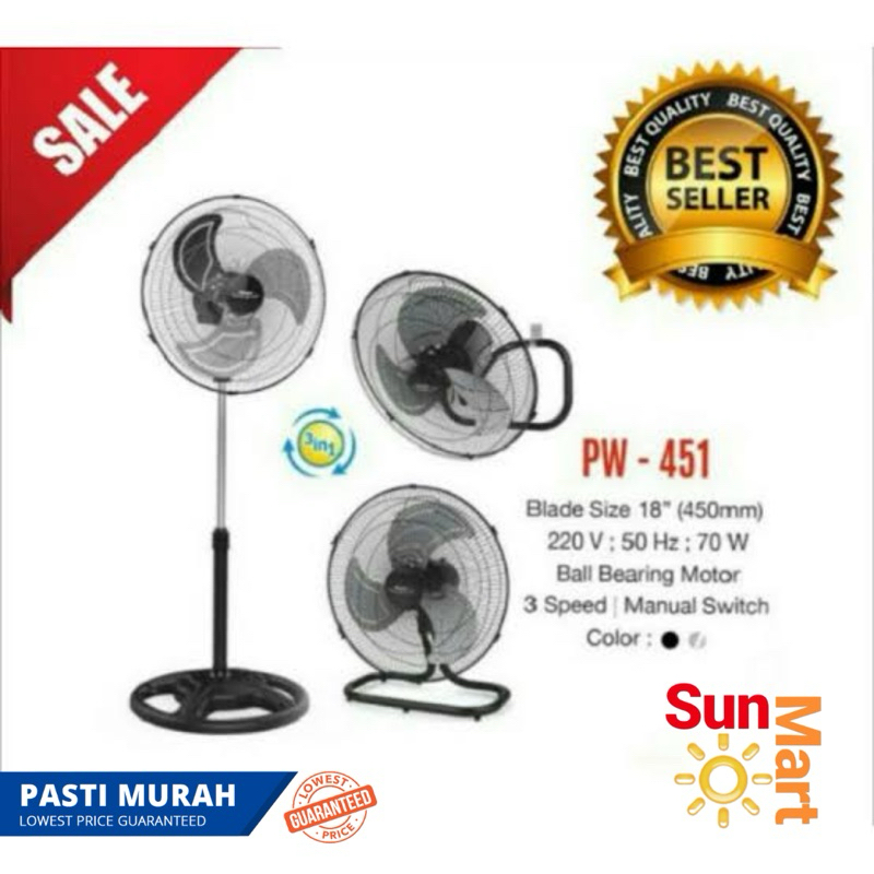 Maspion PW 451 Power Fan 18 inch 3in1 Kipas Angin PW-451