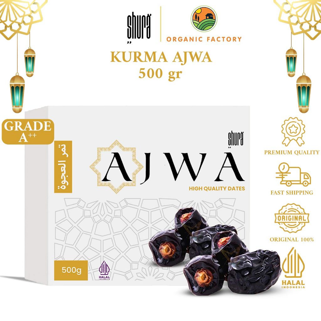 

Shura Kurma Ajwa Kemasan Box 500gr Kurma Madinah Premium Original High Quality Premium