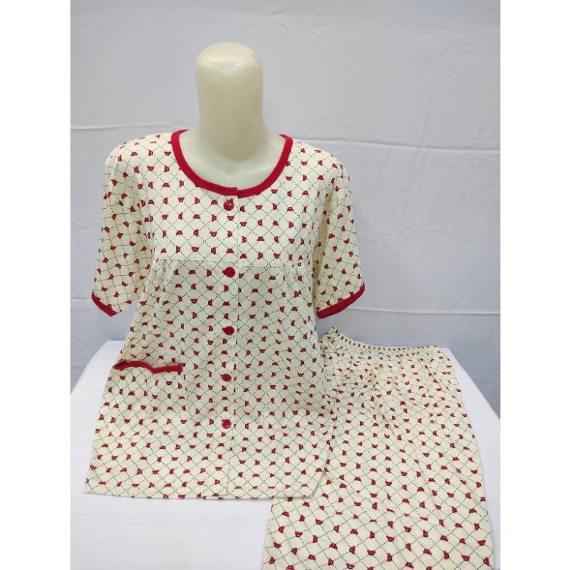 BKH XL Kancing Full Kaos St.Babydoll Celana 3/4(Selutut)-Tangan Pendek