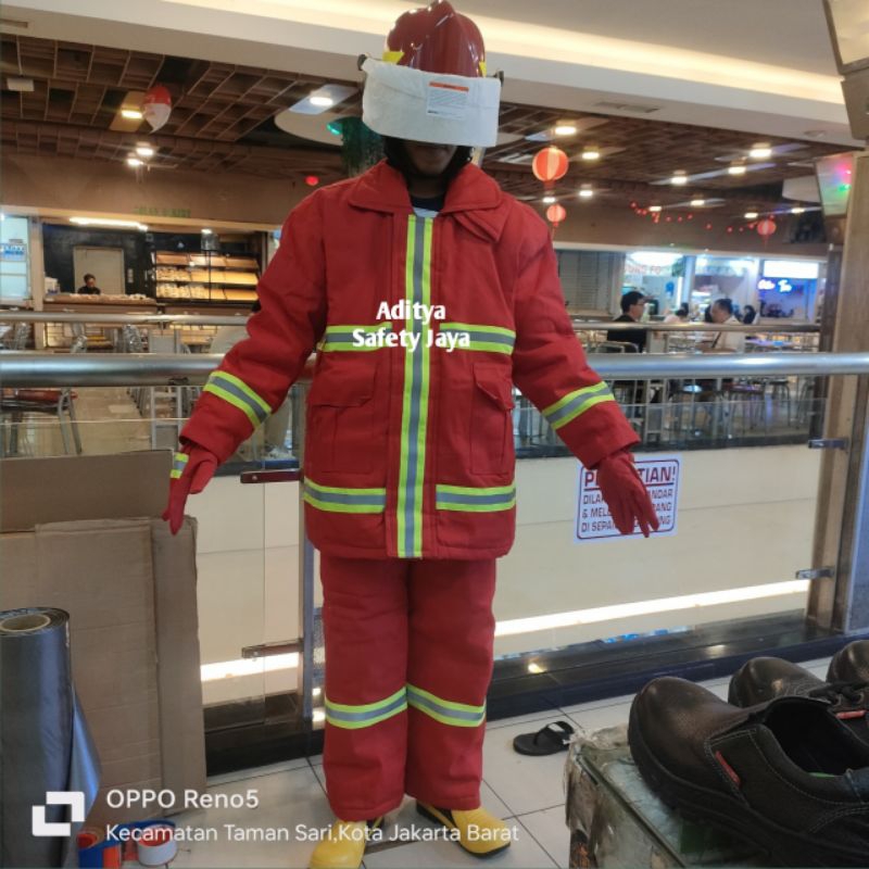 Baju Pemadam Kebakaran Fullset Lengkap / Baju Pemadam Lokal
