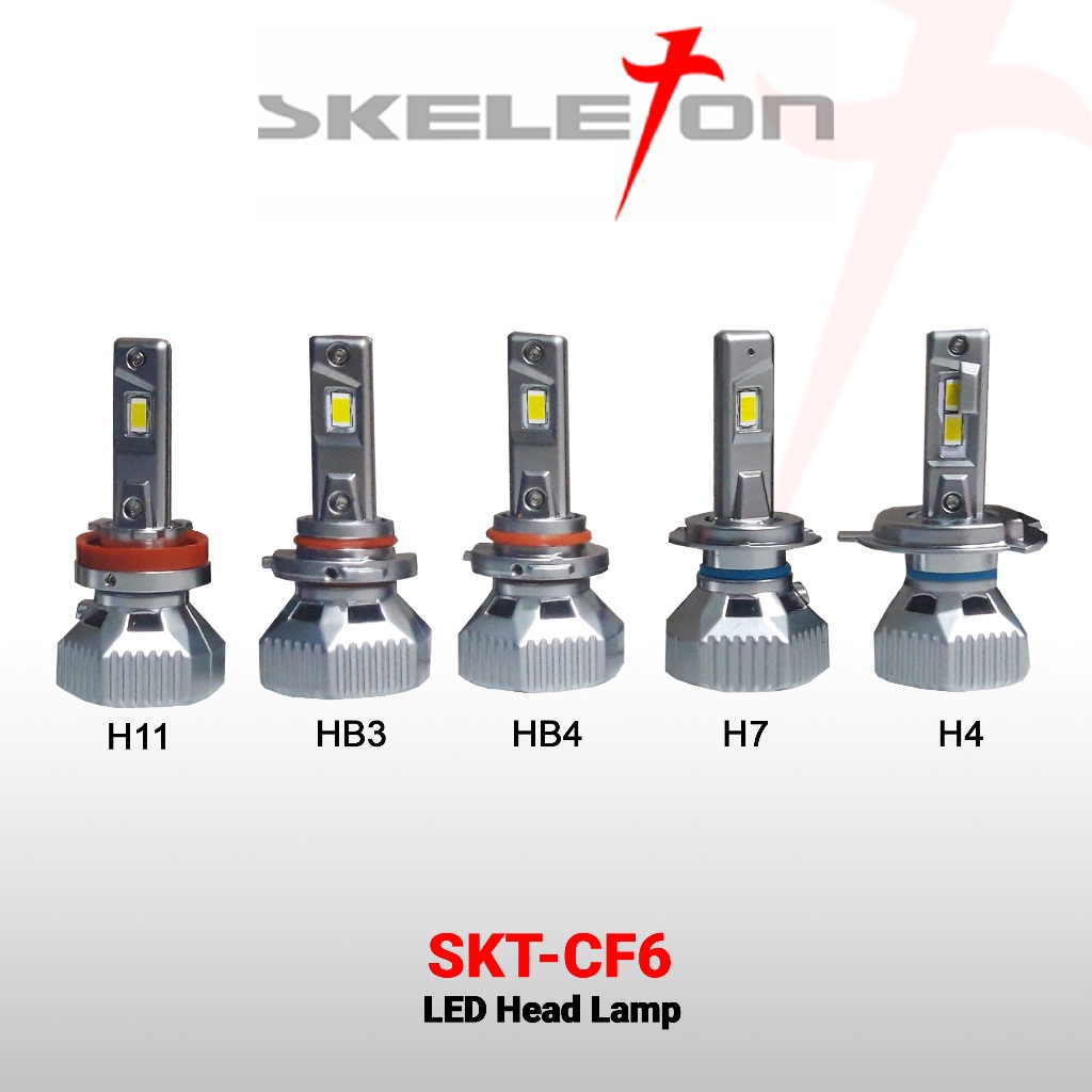 Skeleton Lampu Led Head Lamp Dan Foglamp SKT-CF6 H4 H7 H11 HB3 HB4