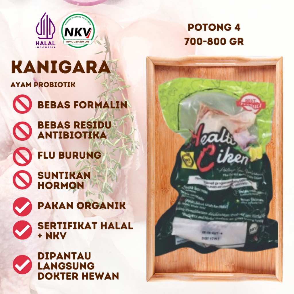 

BUY 4 GET 1 CUT 4 - 2 DADA (SAYAP+RIBS) - 2 PAHA (PAHA ATAS+PAHA BAWAH - PROMO-CUT4-FEB2025